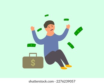 flat design showing off wealth vector illustration