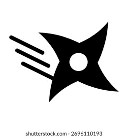 Flaches Design Shuriken Symbol. Starsymbol wird geworfen. Vektor.