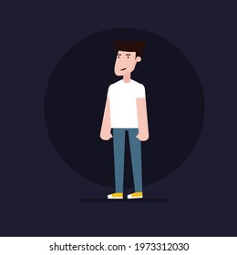 Flat Design Side Character Illustration