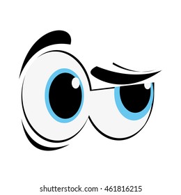 flat design side eye cartoon eyes icon vector illustration