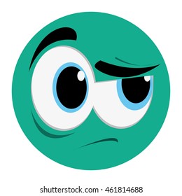 flat design side eye face emoticon icon vector illustration