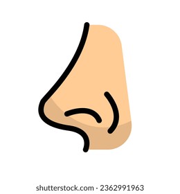Flat design side view nose icon. Vector.