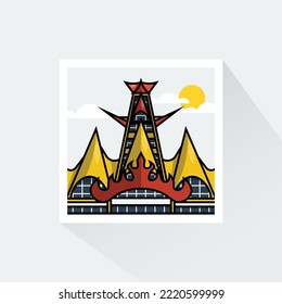 Flat Design of Siger Tower, can be used as Sticker, Logo, and Posyer
