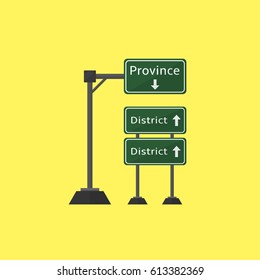 Flat design Signpost Thailand style vector illustration, Infographic Element
