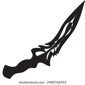 flat design silhouette of knife design concept art