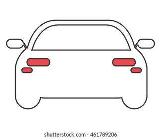 flat design simple car icon vector illustration