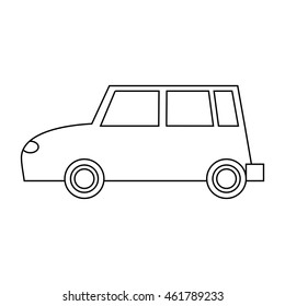 flat design simple car icon vector illustration