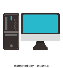 flat design simple computer icon vector illustration