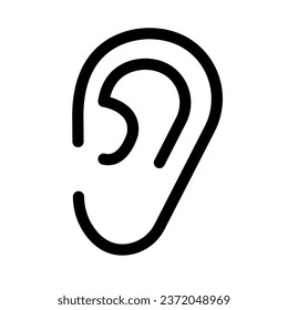 Flat design simple ear icon. Vector.