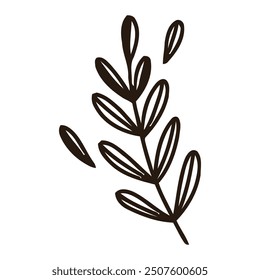 Flat design simple flower outline illustration on white.