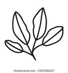 Flat design simple flower outline illustration on white.