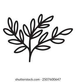 Flat design simple flower outline illustration on white.