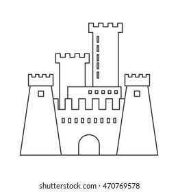 flat design simple large castle icon vector illustration