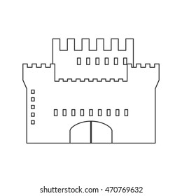 flat design simple large castle icon vector illustration