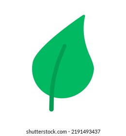 Flat design simple leaf icon. Vector.