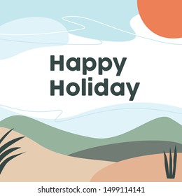 flat design simple natural landscape background 
