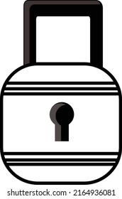 flat design simple  no color padlock