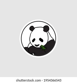 flat design a simple panda icon 