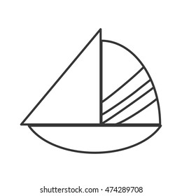 flat design simple sailboat icon vector illustration