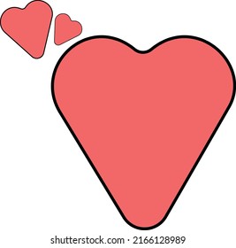flat design simple vector heart shape 