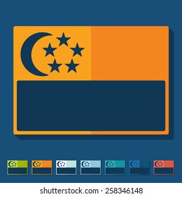 Flat design. singapore flag