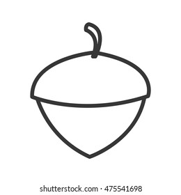flat design single acorn icon vector illustration
