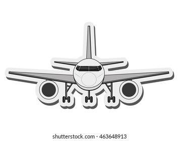flat design single airplane icon vector illustration
