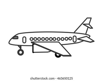 flat design single airplane icon vector illustration