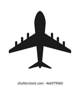 flat design single airplane Icon vector illustration