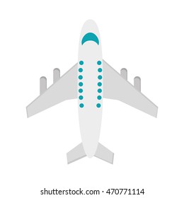 flat design single airplane icon vector illustration