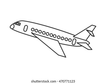 flat design single airplane icon vector illustration