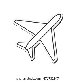 flat design single airplane icon vector illustration