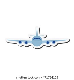 flat design single airplane icon vector illustration