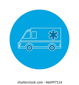 flat design single ambulance icon vector illustration