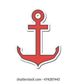 flat design single anchor icon vector illustration