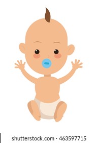 flat design single baby icon vector illustration