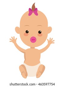 flat design single baby icon vector illustration