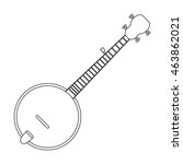 flat design single banjo icon vector illustration