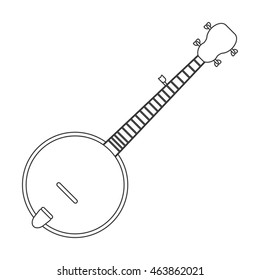 flat design single banjo icon vector illustration