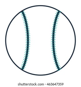 flat design single baseball icon vector illustration