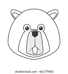flat design single beaver icon vector illustration