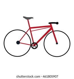 flat design single bike icon vector illustration