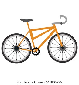 flat design single bike icon vector illustration