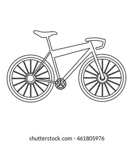flat design single bike icon vector illustration