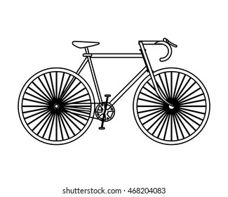 flat design single bike icon vector illustration