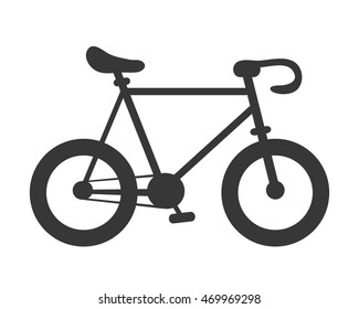 flat design single bike icon vector illustration