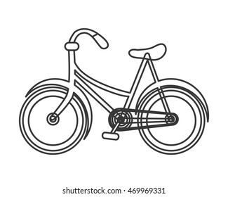 flat design single bike icon vector illustration