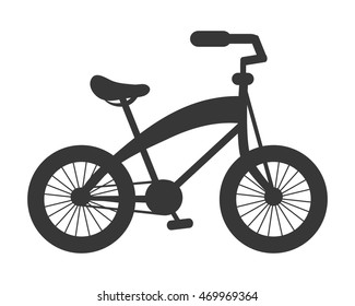 flat design single bike icon vector illustration