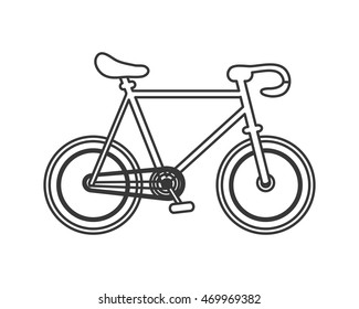 flat design single bike icon vector illustration