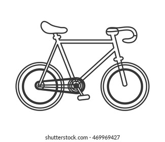 flat design single bike icon vector illustration